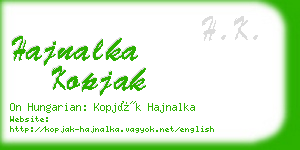 hajnalka kopjak business card